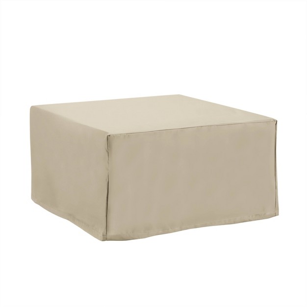 Outdoor Square Table amp Ottoman Furniture Cover Tan Crosley