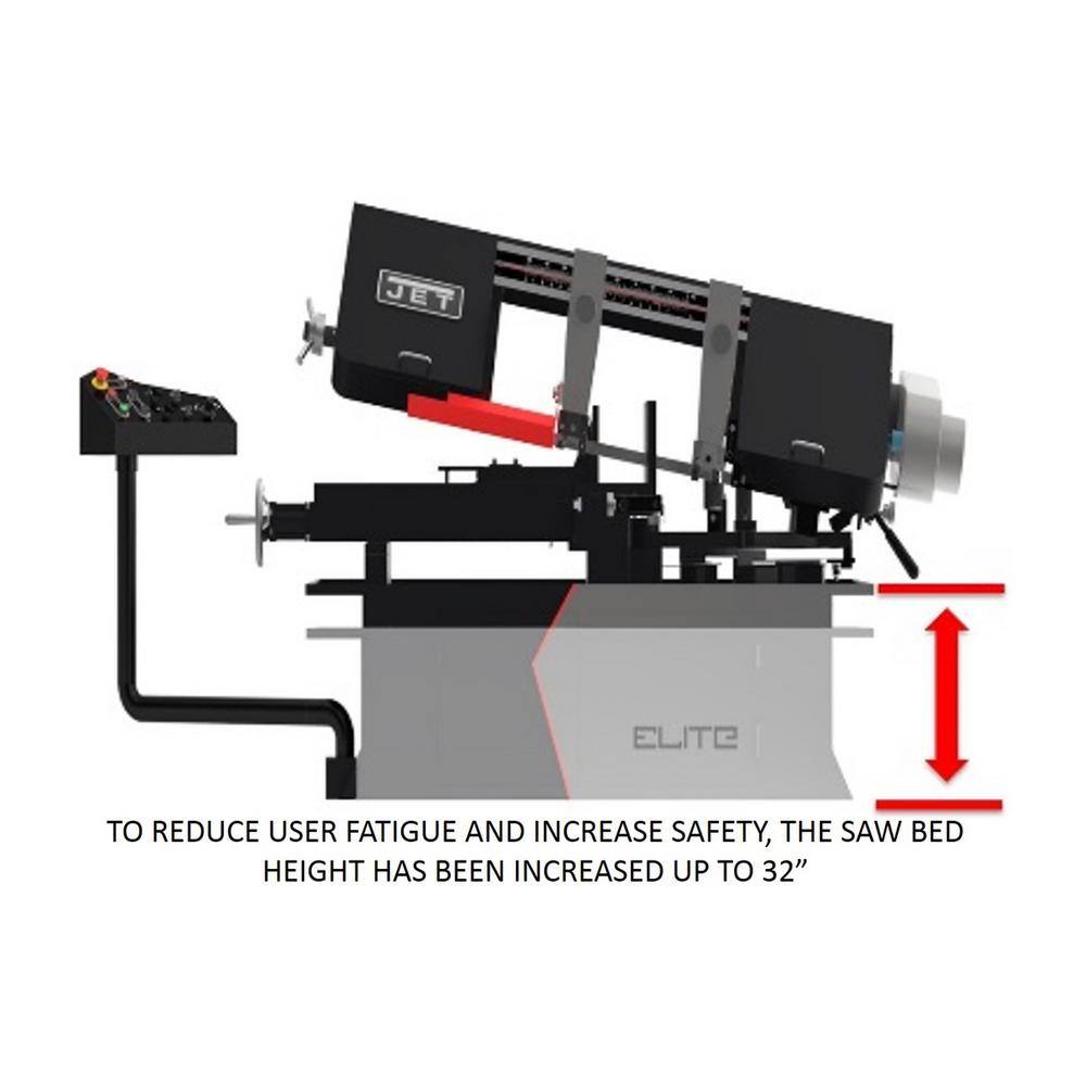 Jet 8 in. x 13 in Metalworking Variable Speed Mitering Bandsaw 1-12 HP 115230-Volt 1Ph 891020