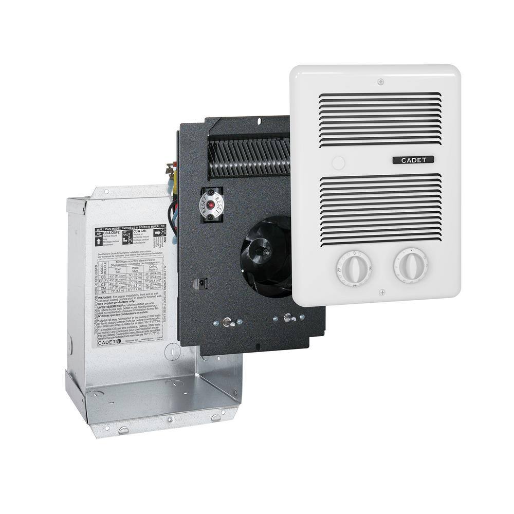 Cadet 120240-volt 1000-watt Com-Pak Bath In-wall Fan-forced Electric Heater in White with Timer CBC103TW