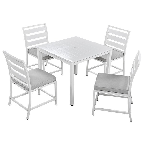 4 Pcs Patio Dining Sets Patio Conversation Sets with Umbrella Hole -  - 37895085