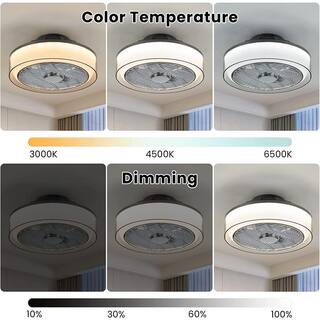 ANTOINE 16 in. Modern Dimmable Integrated LED Indoor Smoky Gray Smart Enclosed Ceiling Fan with Remote HD-FSD-68