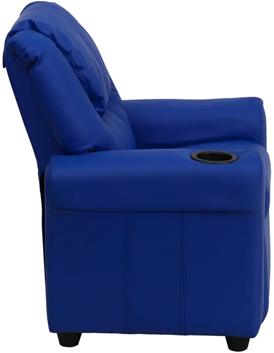 Mini Me Kids Blue Recliner with Cup Holder