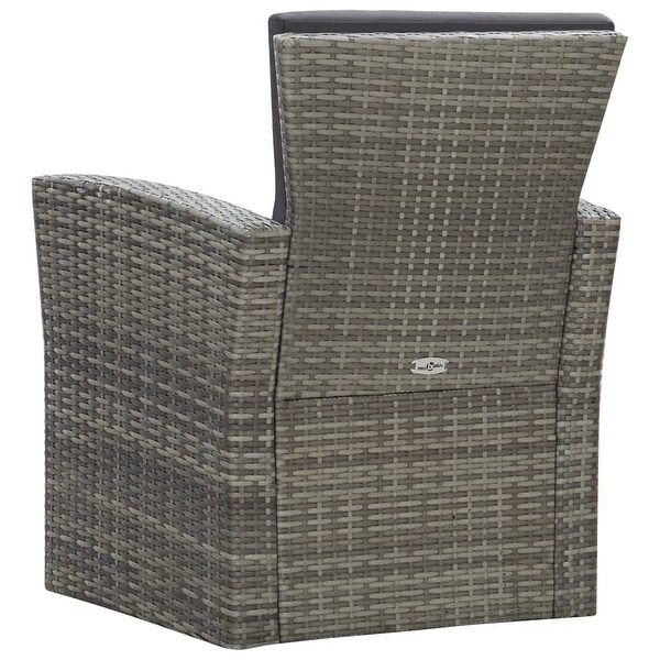 4 Piece Garden Lounge Set with Cushions Poly Rattan Gray - Overstock - 35107067