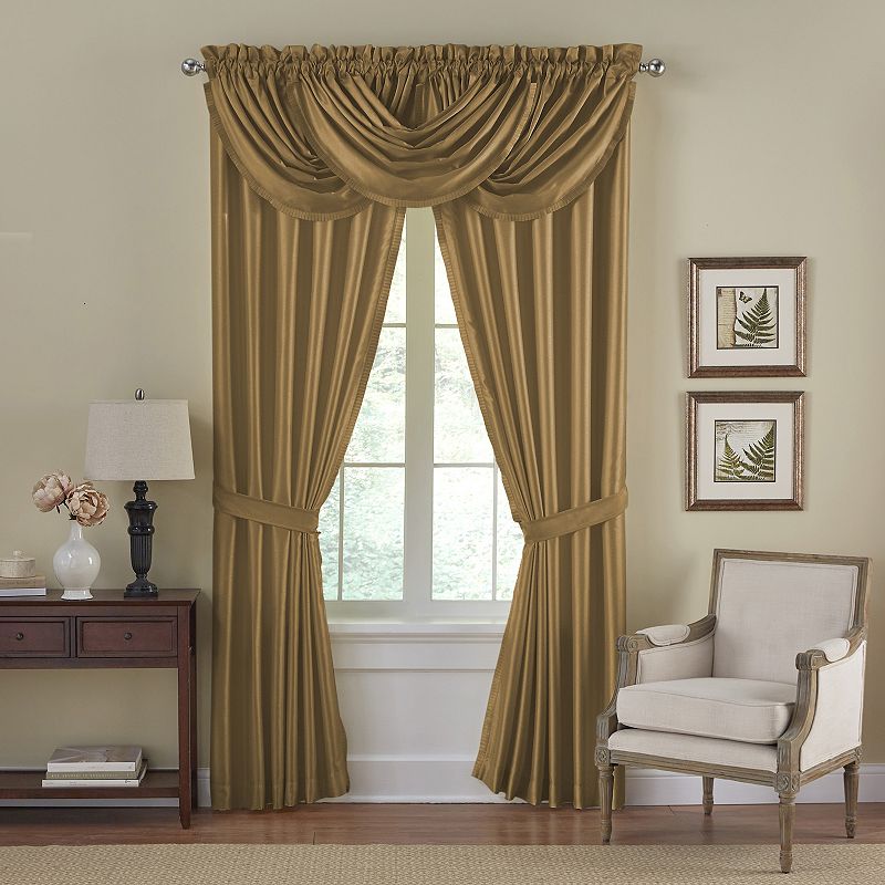 Elrene Home Fashions Versailles Faux Silk Waterfall Window Valance