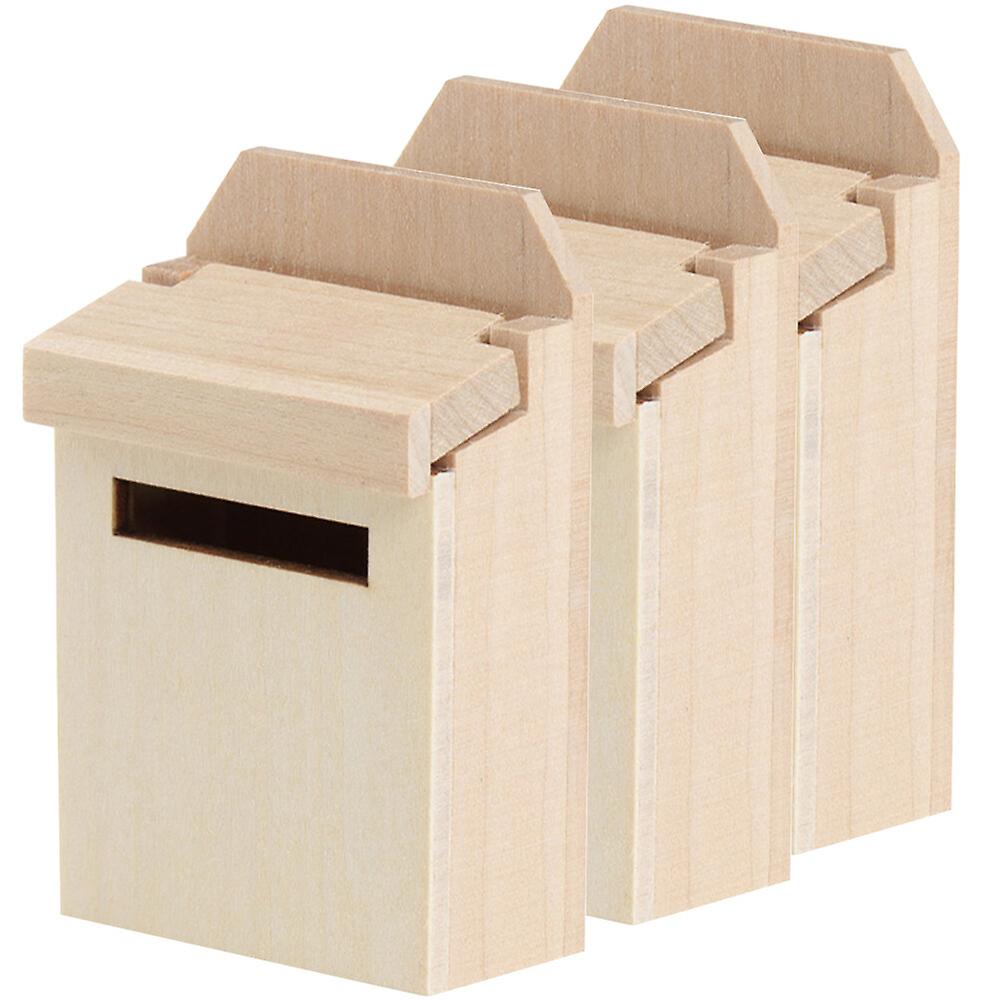 3pcs Decorative Mini House Decorations Adorable Miniature Mailboxes Mini Letter Boxes