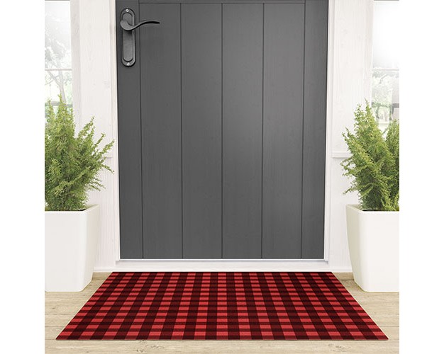 Emanuela Carratoni Holiday Vichy Theme Welcome Mat society6