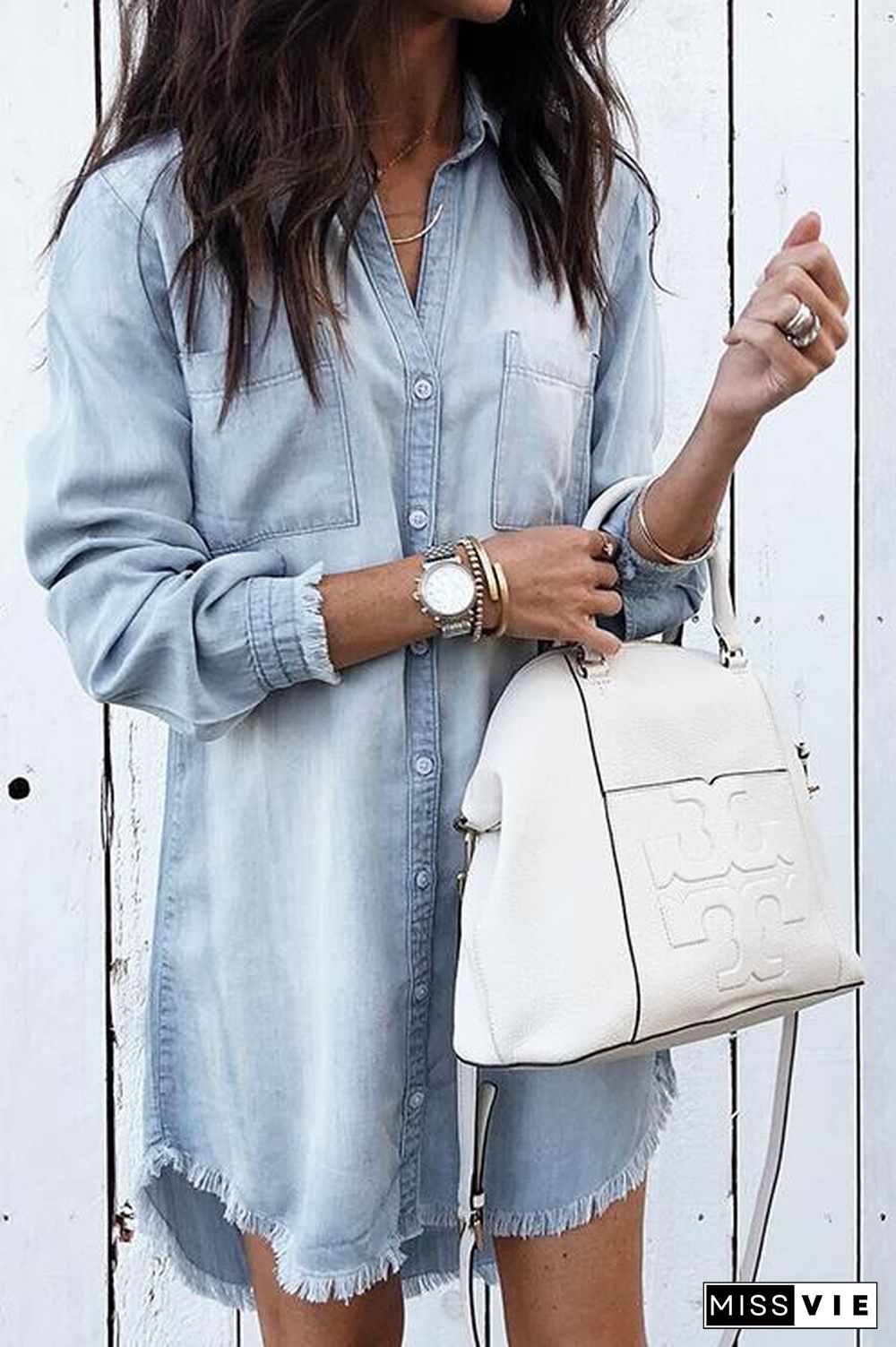 Denim Shirt Dress Overcoat