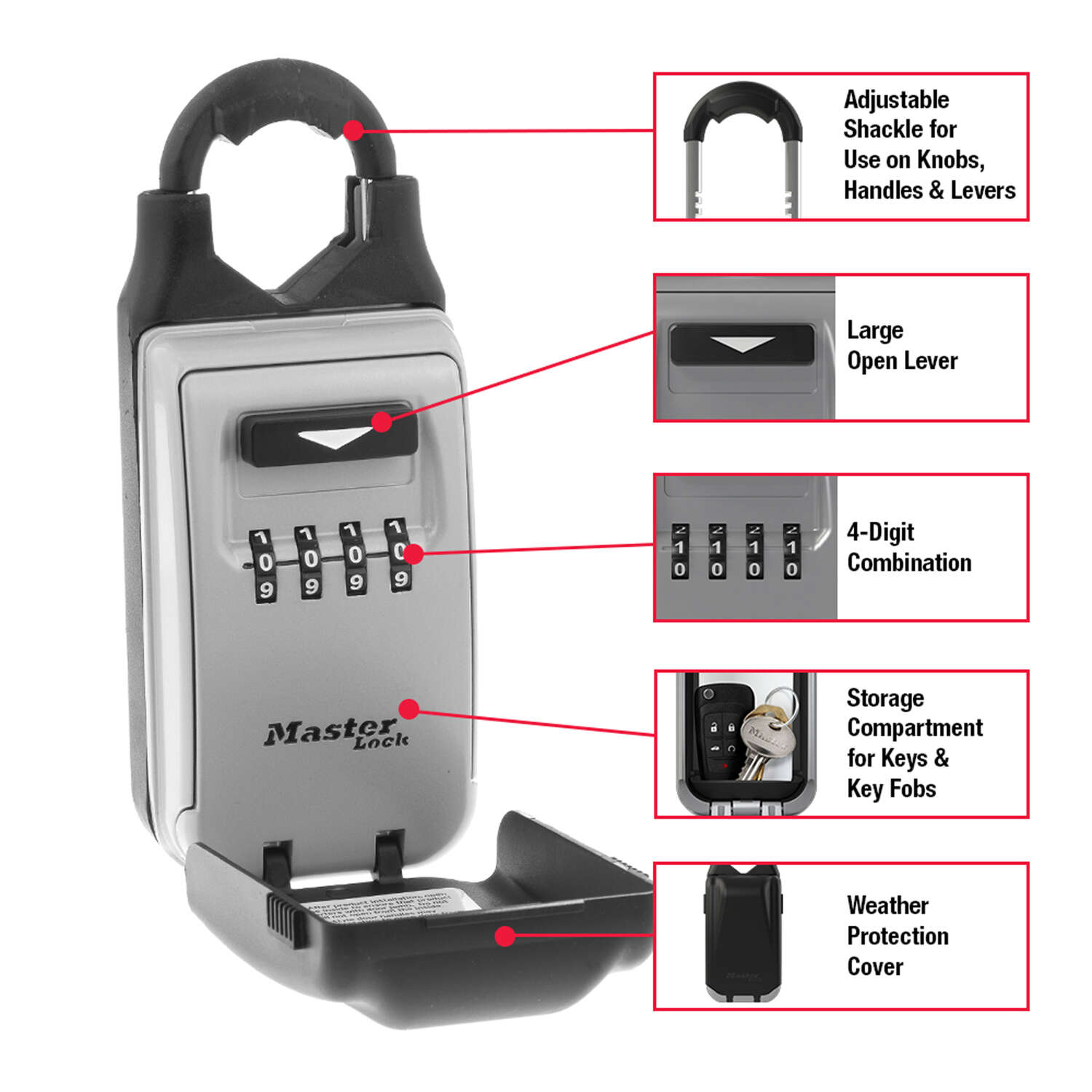 Master Lock 2-7/8 in. W Metal 4-Dial Combination Lock Box