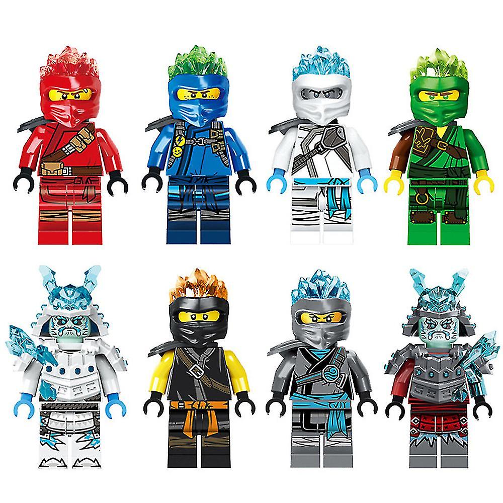 8pcs Motorcycle Ninjago Building Blocks Set Mini Action Figures Doll Minifigures Toys Desktop Decor Kids Gift