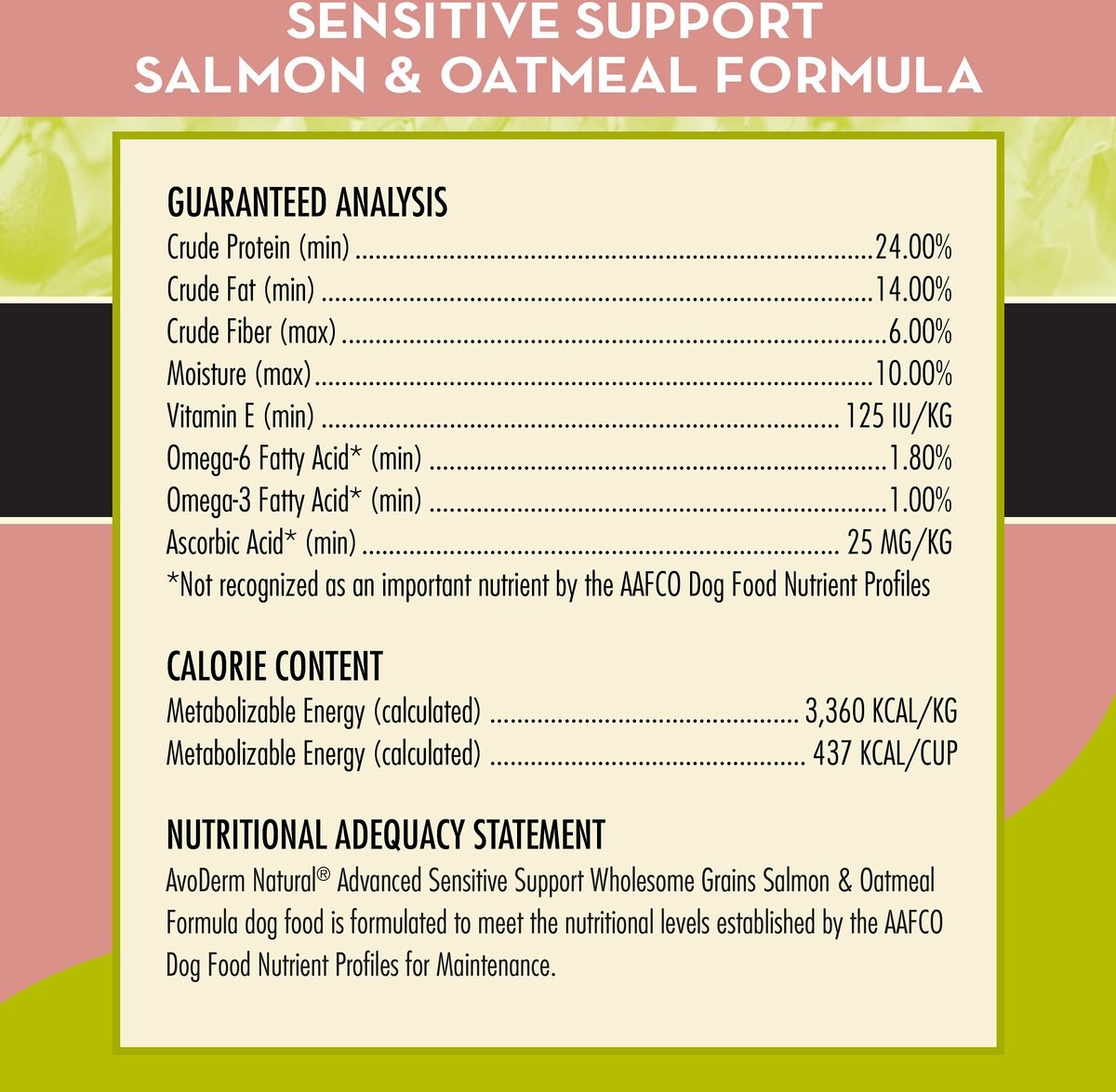 AvoDerm Advanced Sensitive Support Salmon and Oatmeal Formula Dry Dog Food