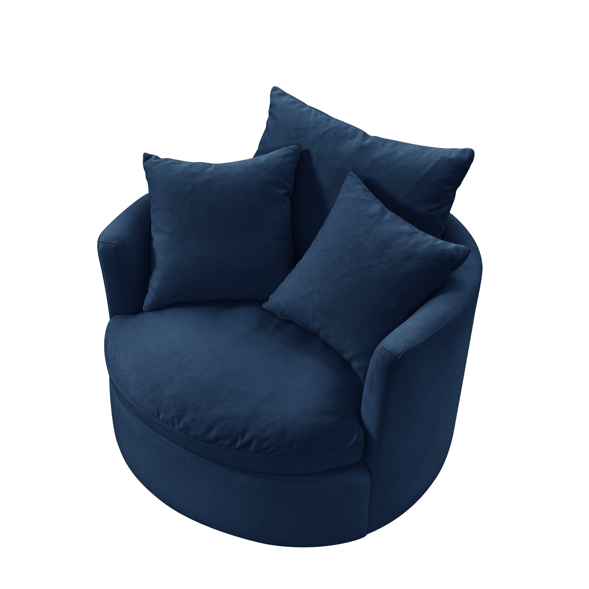 Shabby Chic Saniyah Navy Linen 360 Swivel Accent Chair