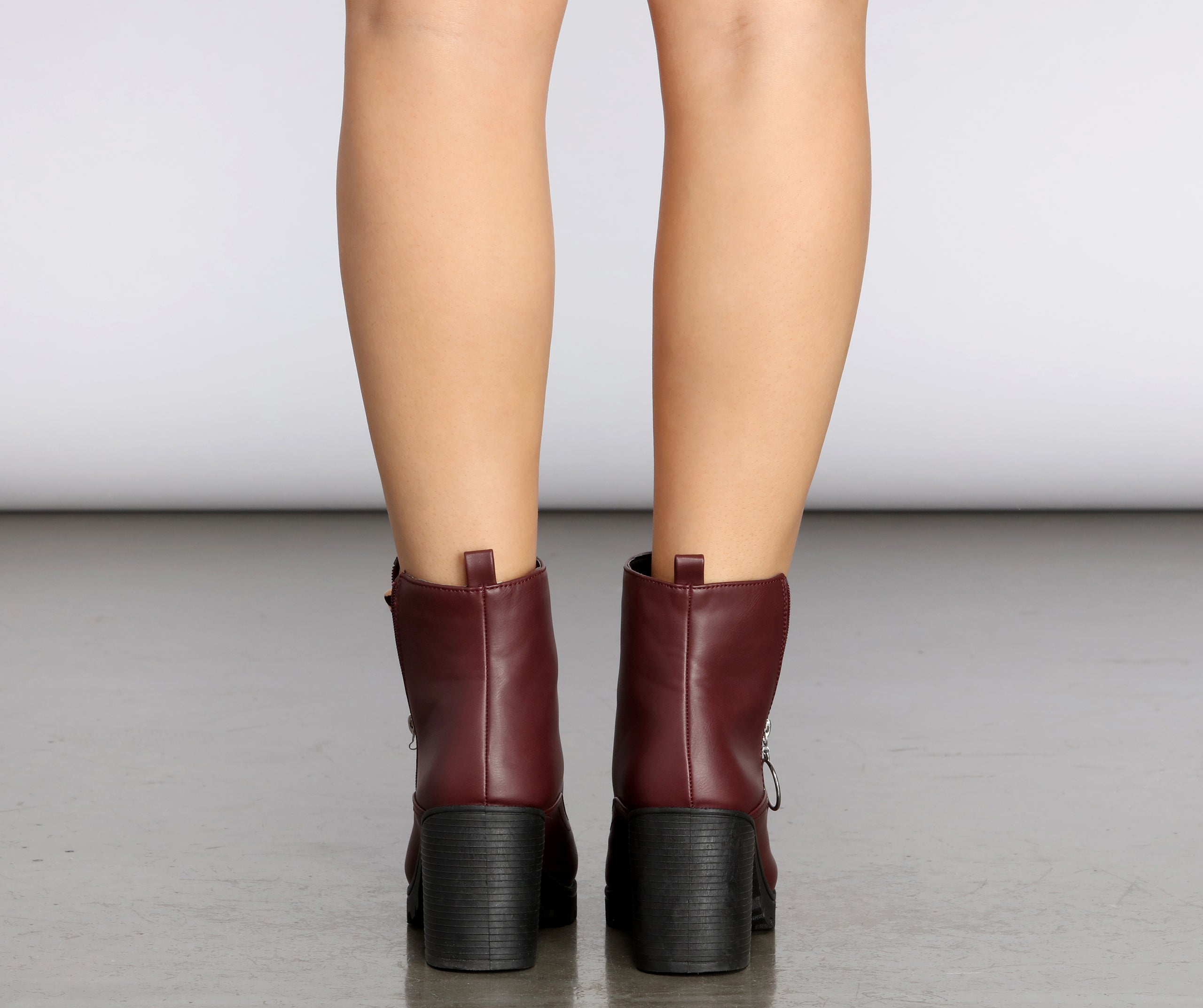 O-Ring Zipper Lug Boots