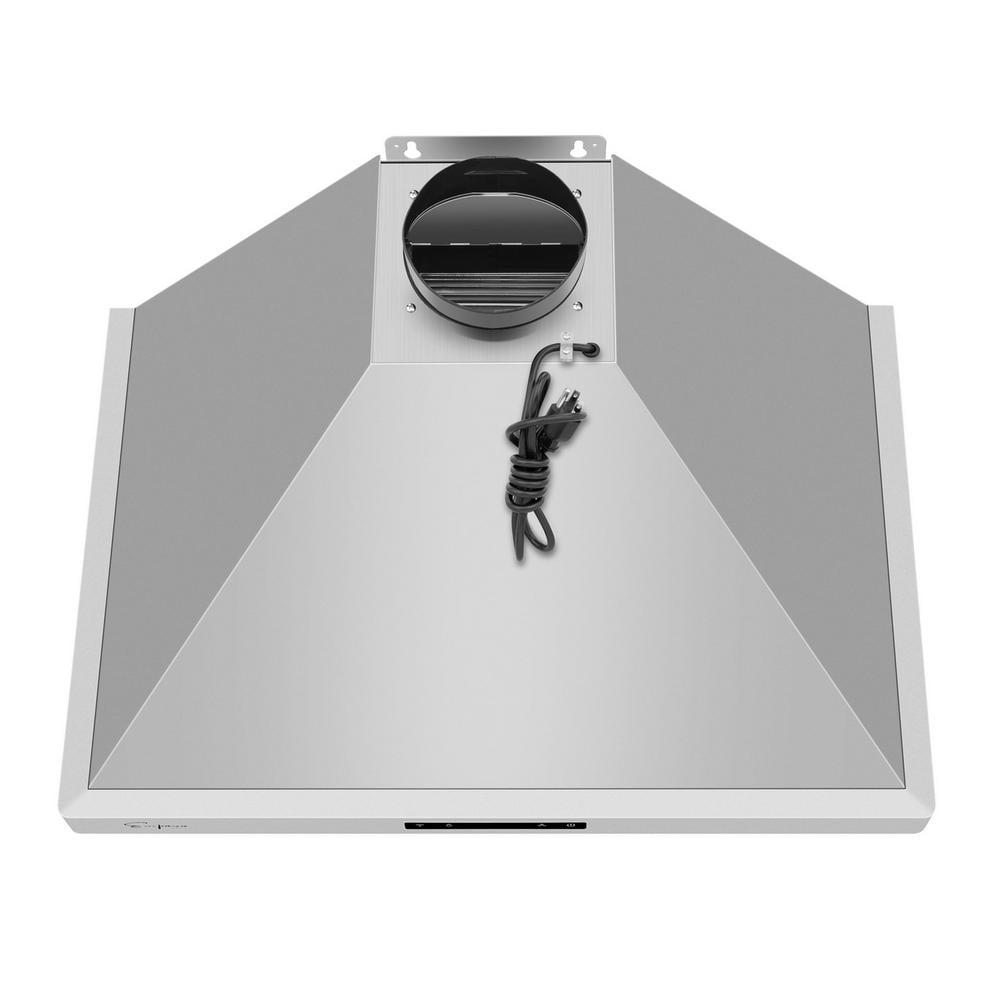 Empava 36 in 380 CFM Convertible Wall Mount Range Hood in Stainless Steel with LED Lighting and Permanent Filters