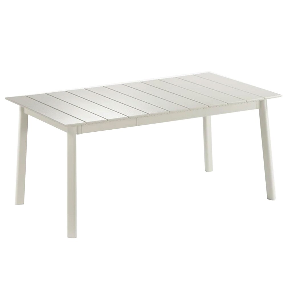 Lafuma ORON Extendable 6 to 8 Person Outdoor Aluminum Garden Dining Table  Sand   White   97.66