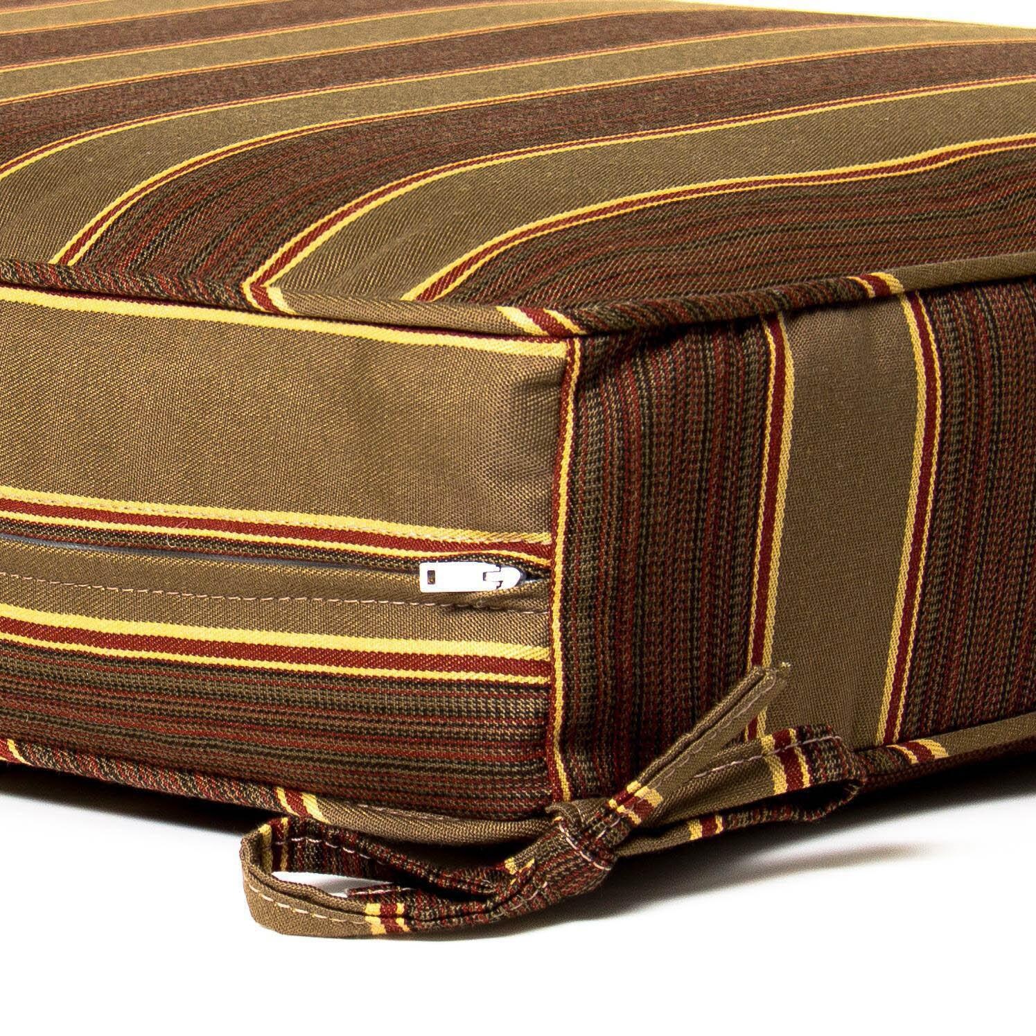 Sunbrella Davidson Redwood Medium Outdoor Replacement Ottoman Cushion W/ Piping By Signature