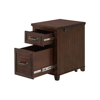 Martin Svensson Home Del Mar Coffee Walnut 2-Drawer File Cabinet with Fingerprint Lock 7102809