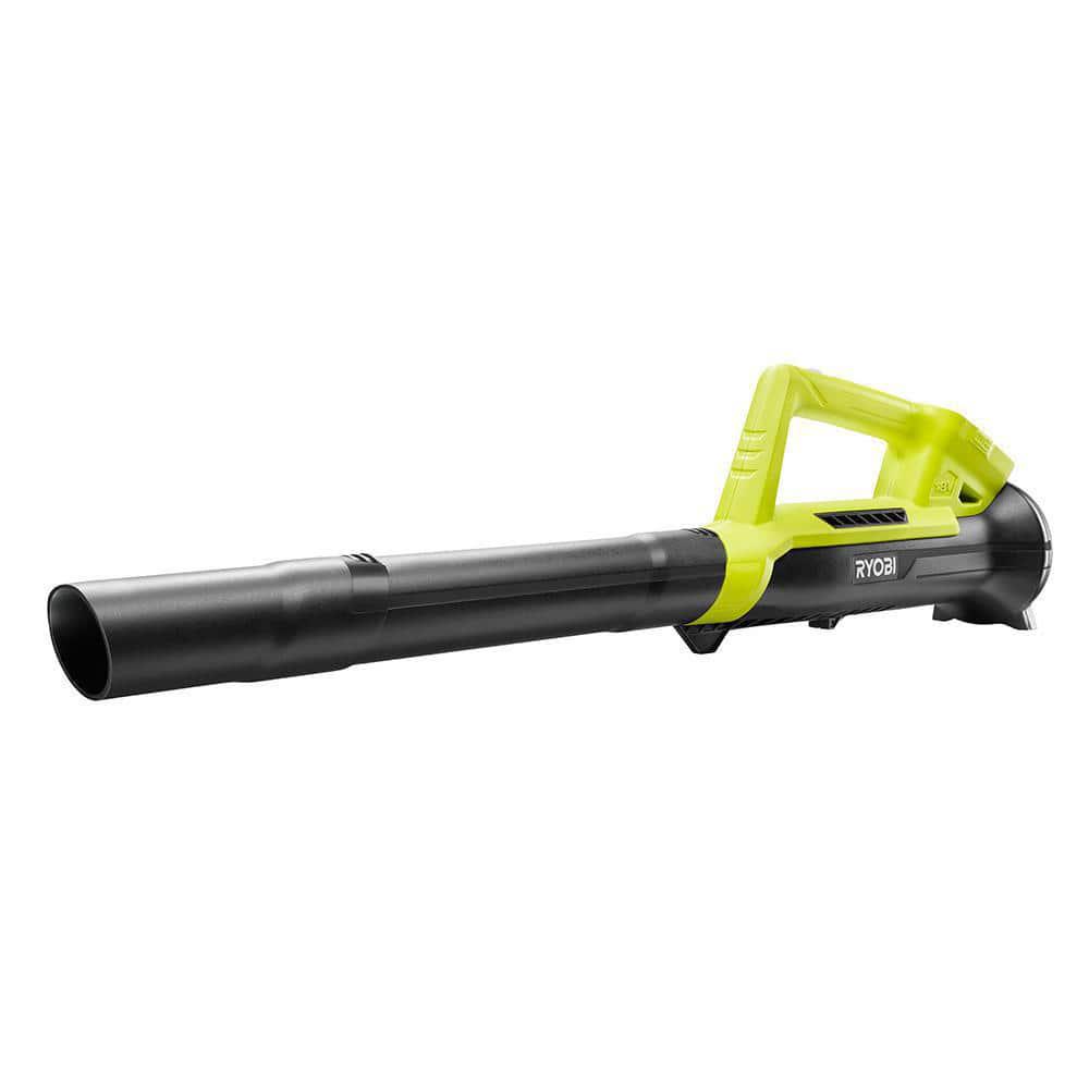 RYOBI ONE 18V 13 in Cordless Battery Walk Behind Push Lawn Mower and Leaf Blower with 40 Ah Battery and Charger