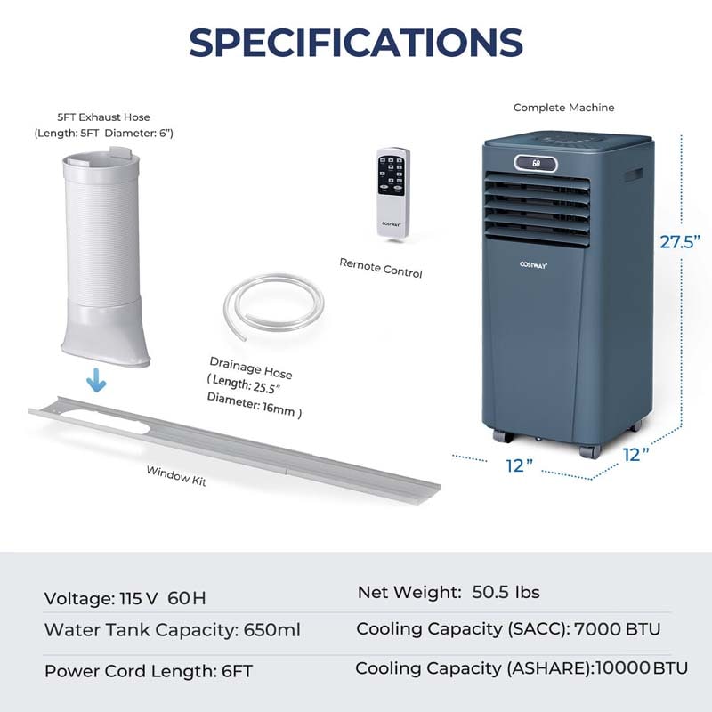 Canada Only - 10000 BTU Portable Air Conditioner with Remote Control