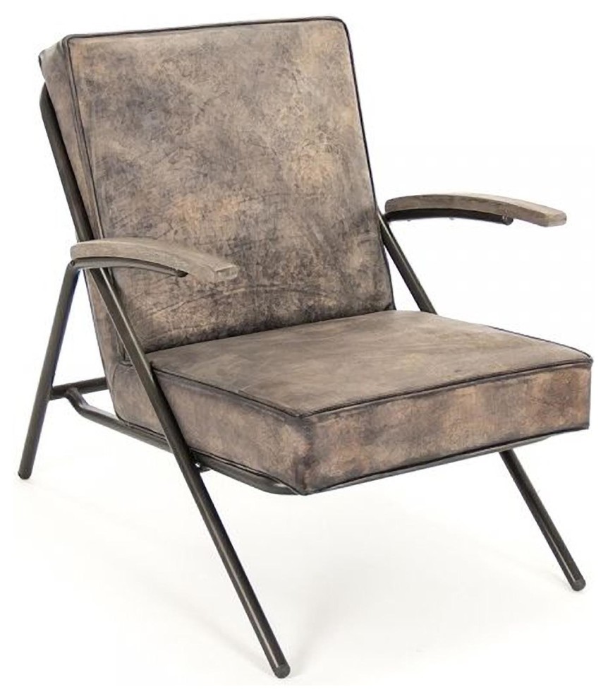 Arm Chair LUCAS Sienna Mahogany   Industrial   Armchairs And Accent Chairs   by EuroLuxHome  Houzz