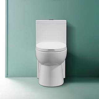 UPIKER Modern 12 in. Rough-In 1-piece 1.27 GPF Dual Flush Elongated Toilet in White Seat Included UP2210TOW12A006