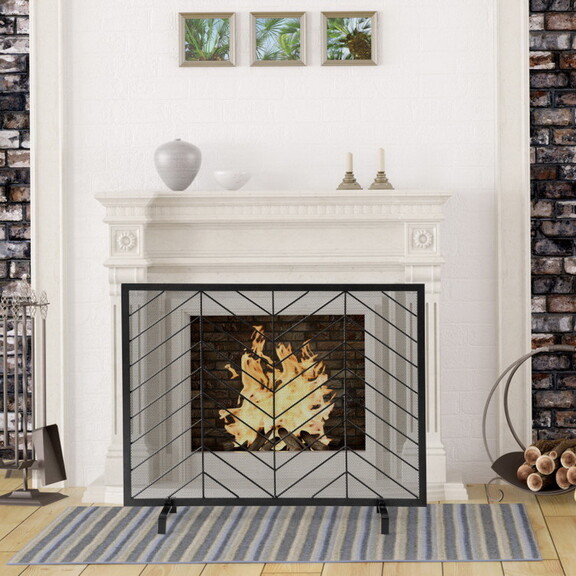 Costway 38 x 31 Inch Single Panel Fireplace Screen...