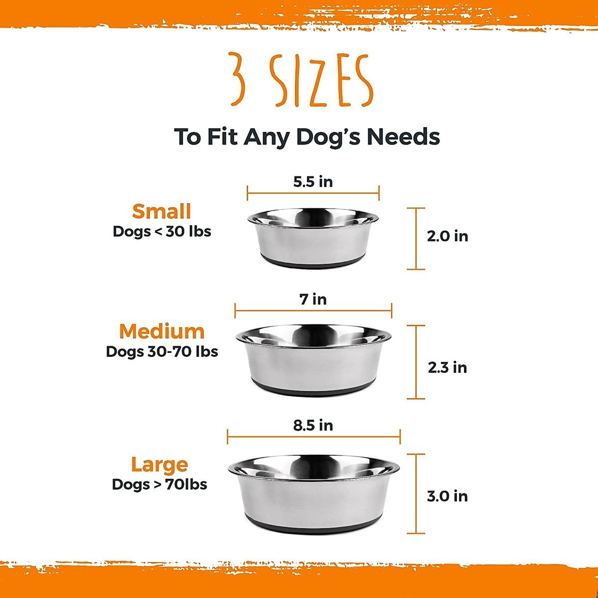 Mighty Paw Stainless Steel Dog Bowl， 2 count