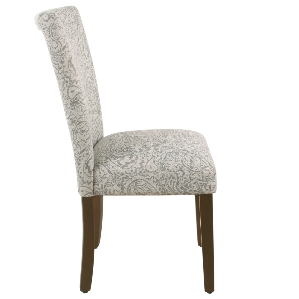 HomePop Parsons Dining Chair   Gray Floral (set of 2)