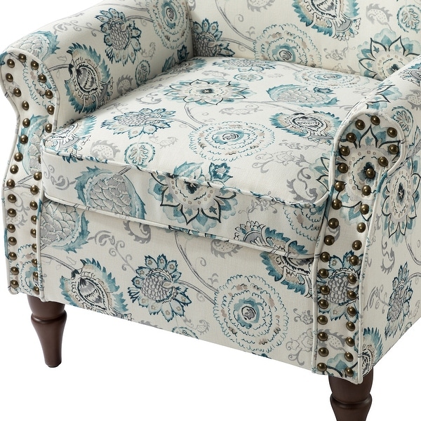 Nyctelius Nailhead Trim Traditional Accent Armchair with Rolled Arms by HULALA HOME