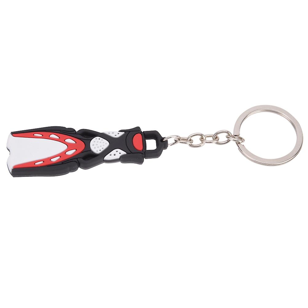 Pvc Mini Diving Theme Key Ring Unique Short Flipper Shape Keychain Fin Keyring Giftred