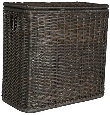 The Basket Lady 3-Compartment Wicker Laundry Sorter Hamper