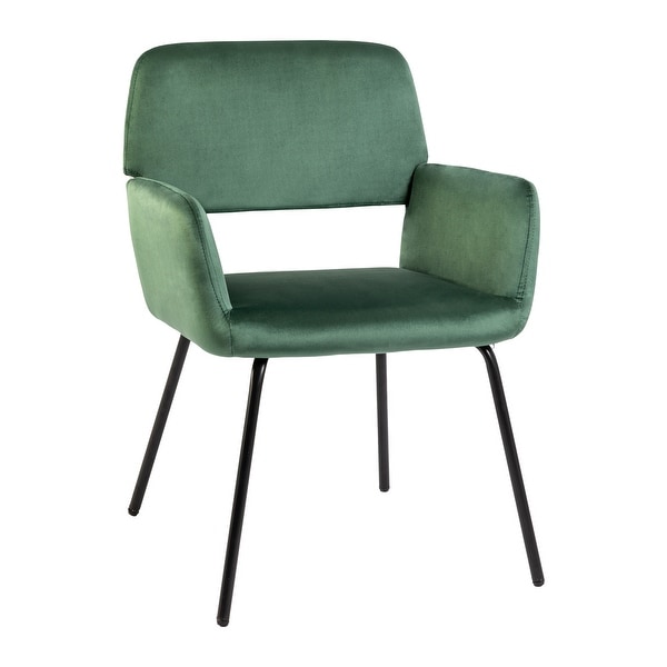 Velvet Upholstered Accent Armchair with Metal Legs