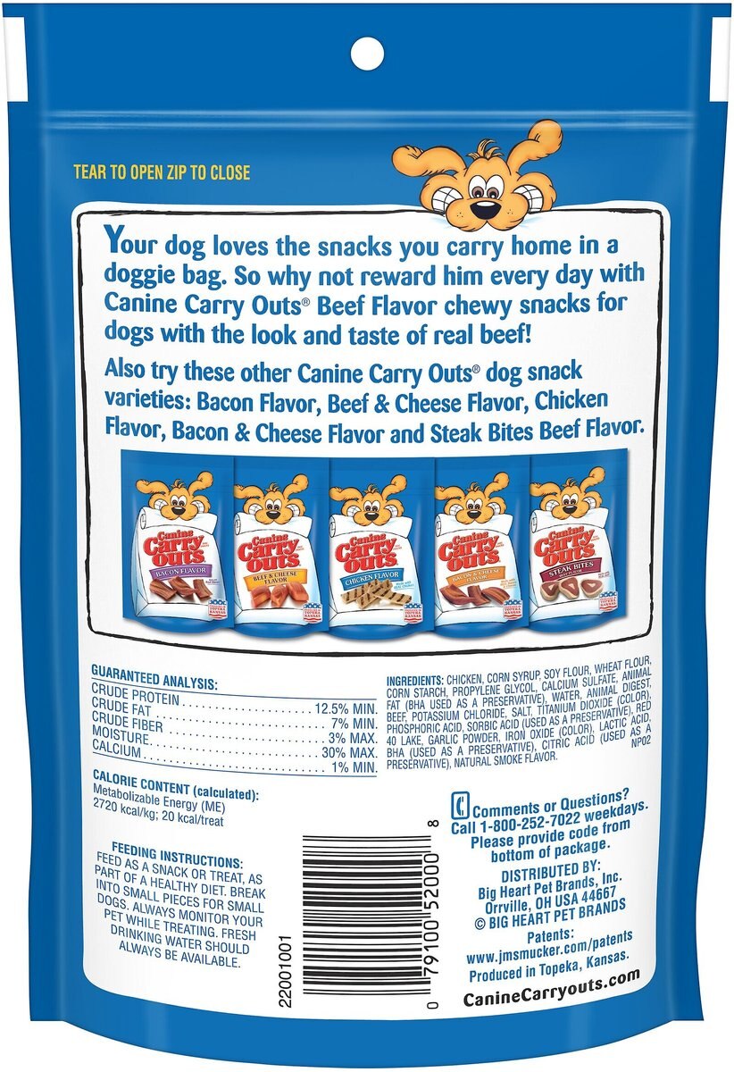 Canine Carry Outs Beef Flavor Dog Treats