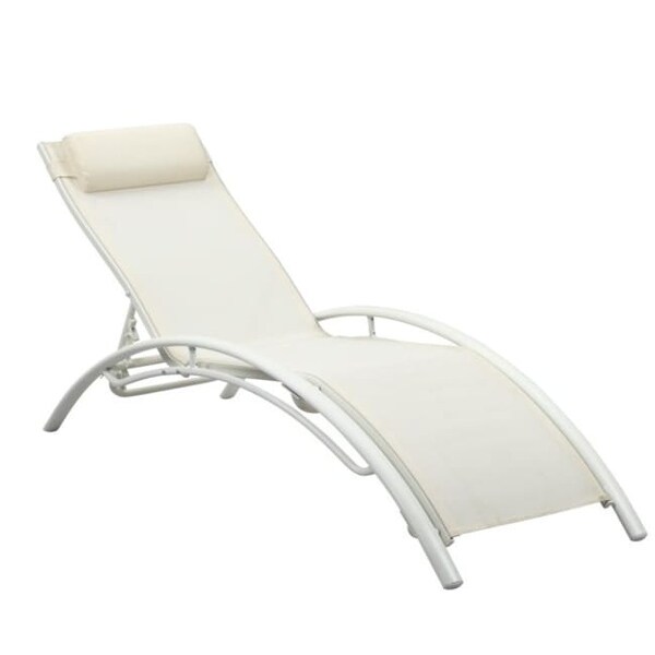 2-Piece Aluminum Outdoor Chaise Lounge