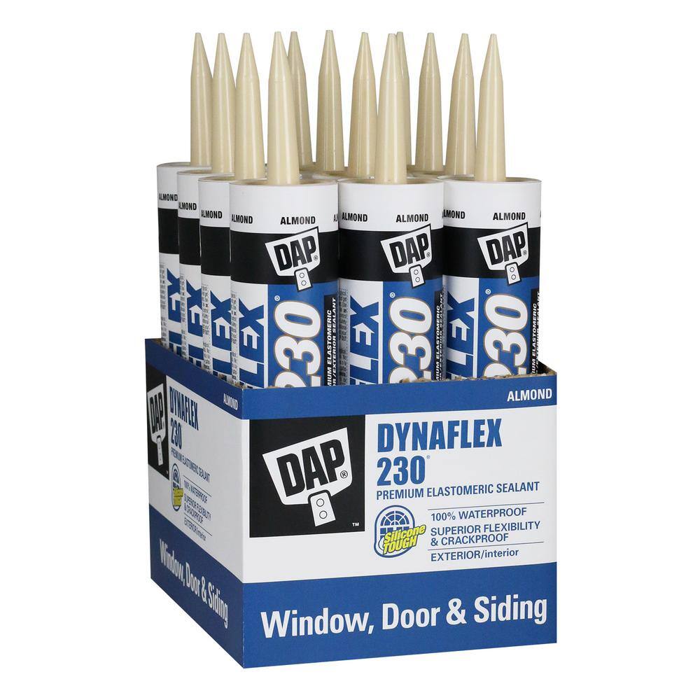 DAP Dynaflex 230 10.1 oz. Almond Premium Latex ExteriorInterior Window Door and Trim Sealant (12-Pack) 7079818288