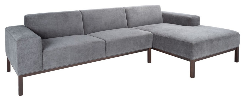 Mercado Mid Century Sectional RAF Steel Gray   Transitional   Sectional Sofas   by AED Luxury Home Decor  Houzz