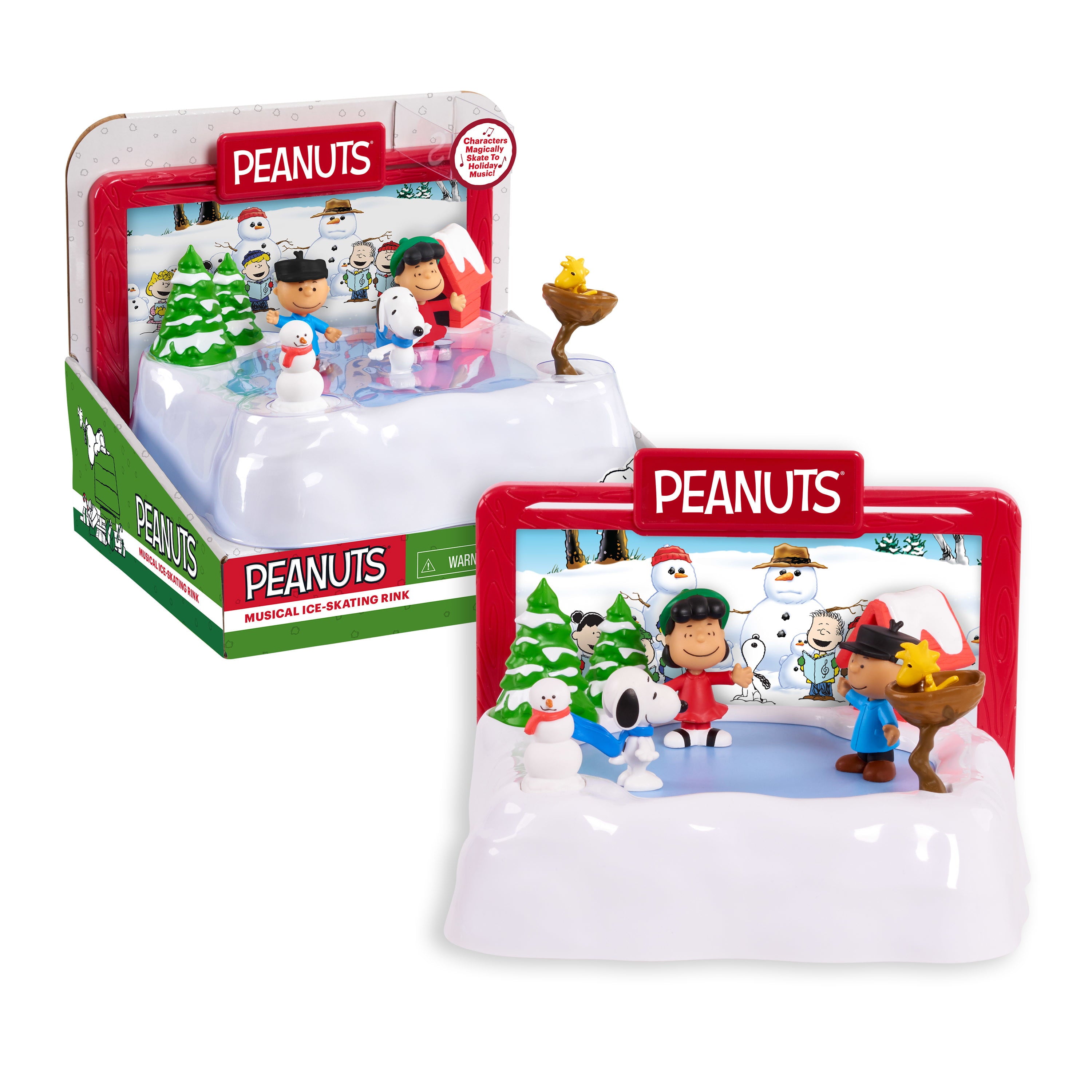 Peanuts Motorized Ice-Skating Rink， Toys for Kids Ages 3 4 5 Years Old， Also Fun For Seasonal Decorations and Holiday Displays，  Kids Toys for Ages 3 Up， Gifts and Presents