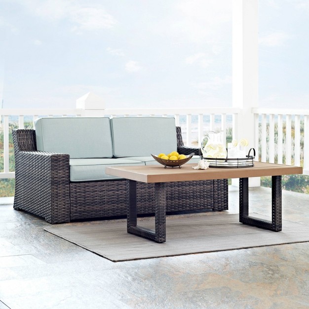 Beaufort 2pc Outdoor Wicker Chat Set Mist Crosley