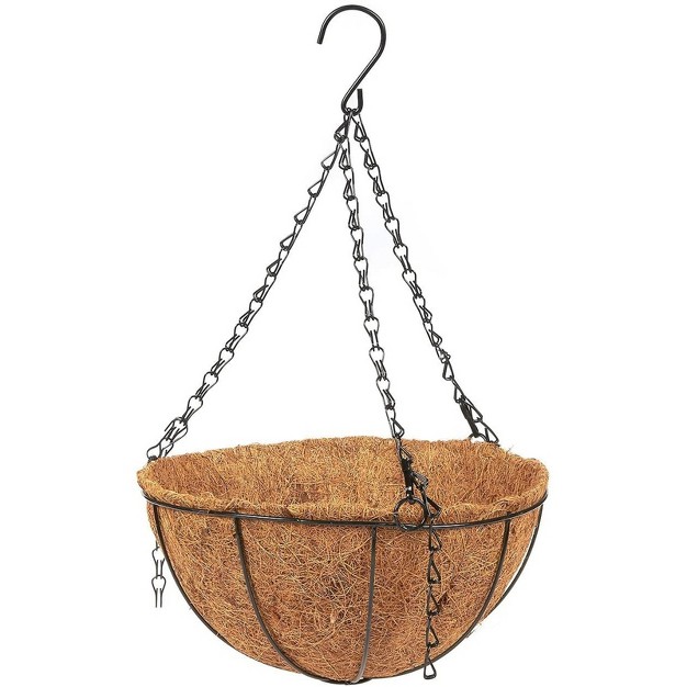 10 Inch Hanging Plants Basket For Outdoor With Coco Coir Liner Metal Hanger For Flower Garden Patio Decoration