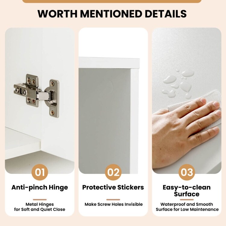 Wood Storage Cabinet with Wheels and 6 Compartments   44\