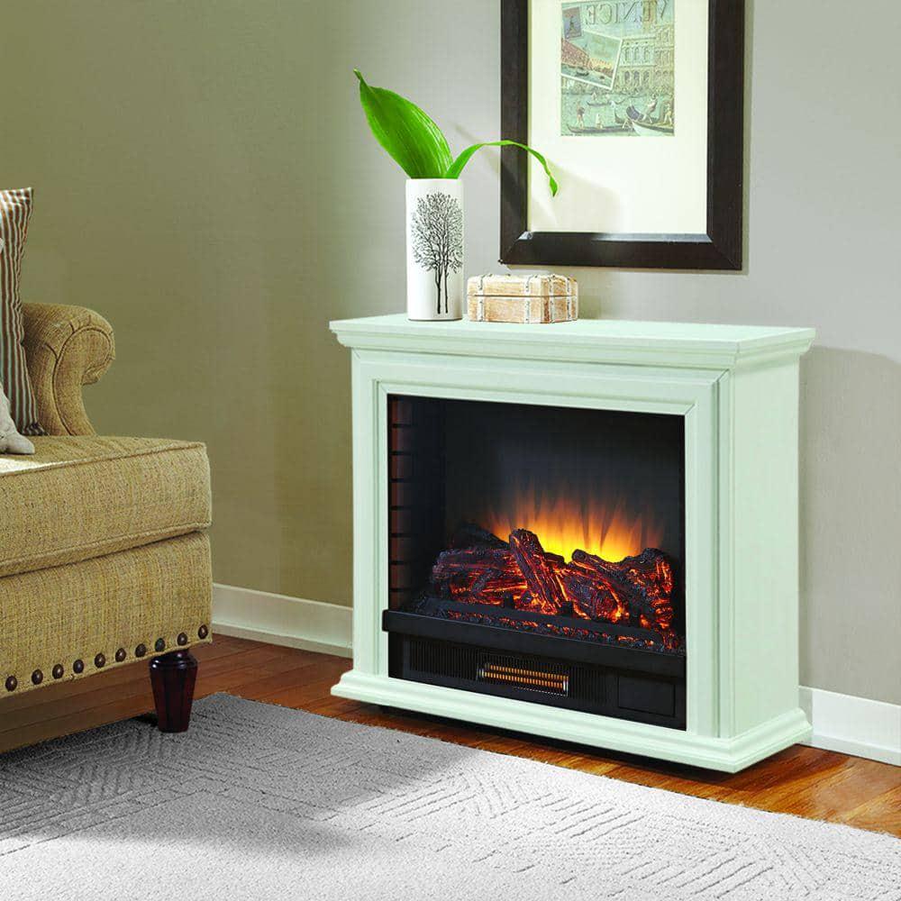 Pleasant Hearth Sheridan 31 in Mobile Electric Fireplace in White