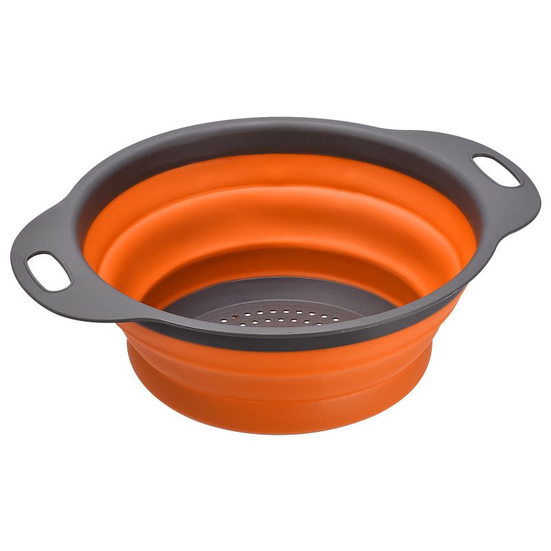 Collapsible Colander Silicone Round Foldable Strainer， Diameter Sizes 9.4inch