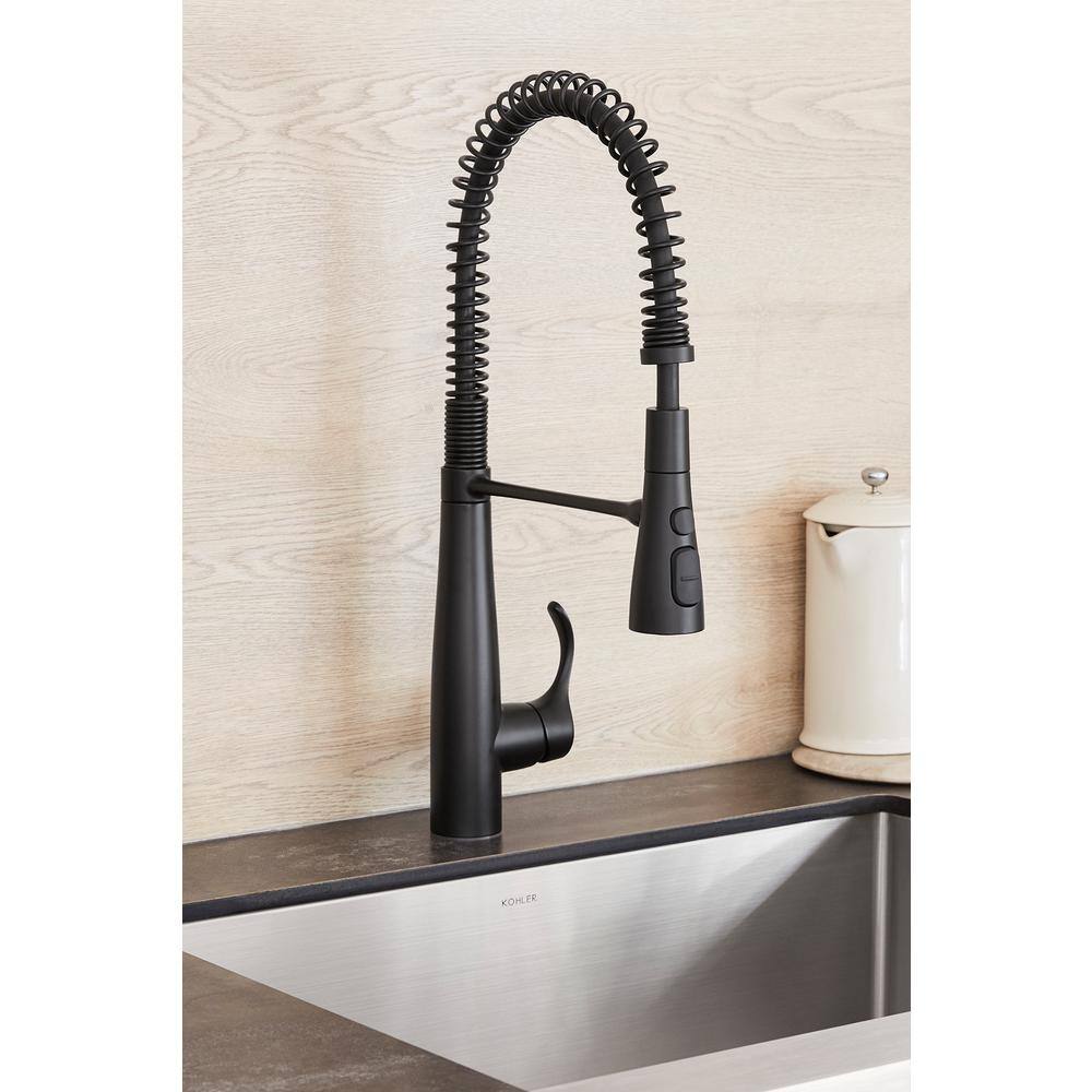 KOHLER Simplice Single-Handle Pull-Down Sprayer Kitchen Faucet in Matte Black K-22033-BL