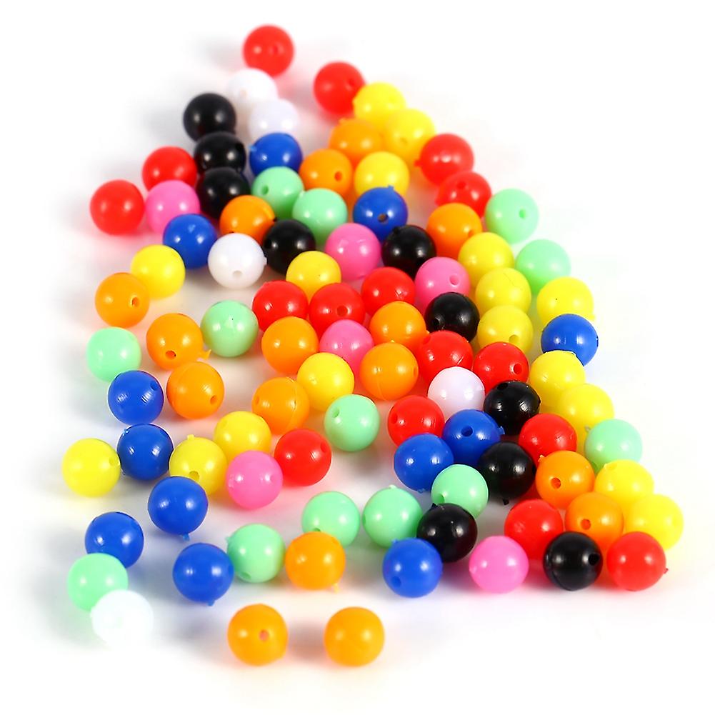 100pcs 6mm Lightweight Fishing Round Beads Fishing Tackle Tools(rainbow，6mm)