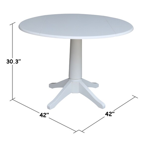 42 In Round Top Drop Leaf Table with 2 Chairs