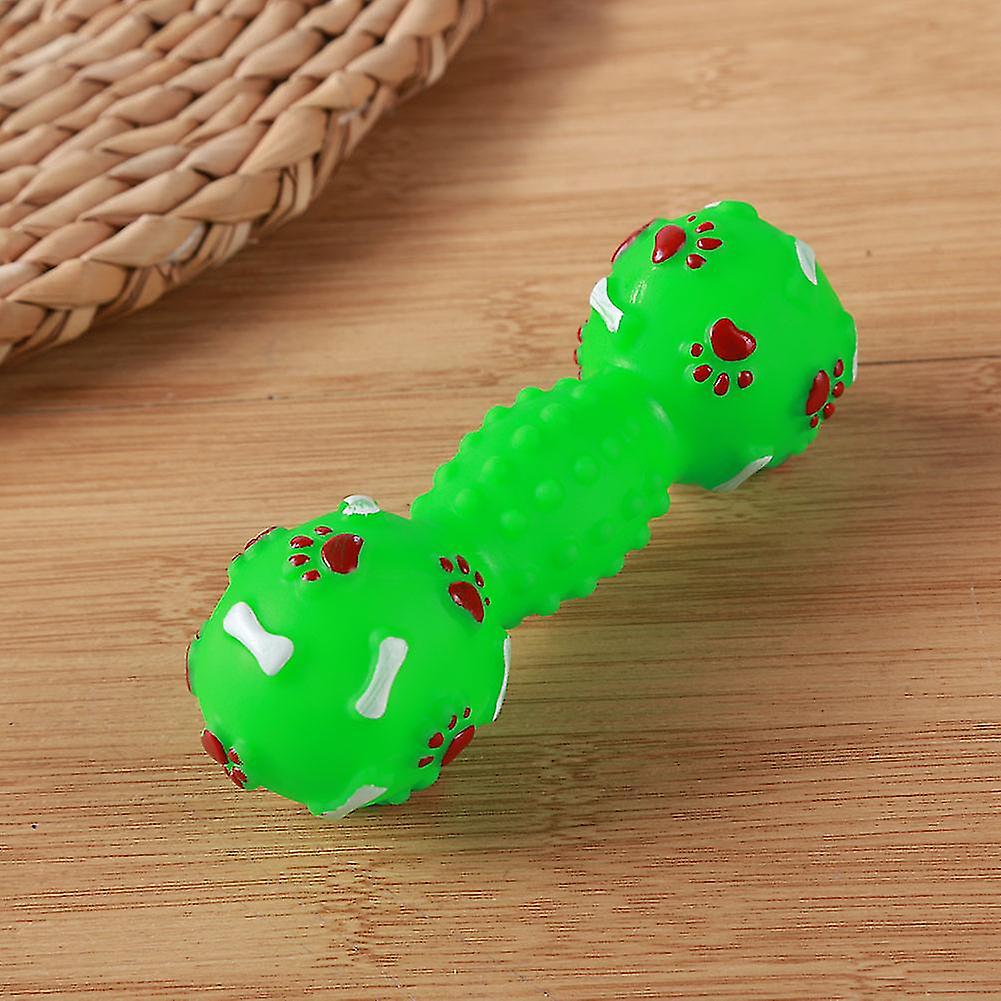 1pc Dotted Dumbbell Shaped Dog Toys Squeeze Squeaky Faux Bone Pet Dog Toys Interactive Game Pet Chewing Toy Pet Supplies