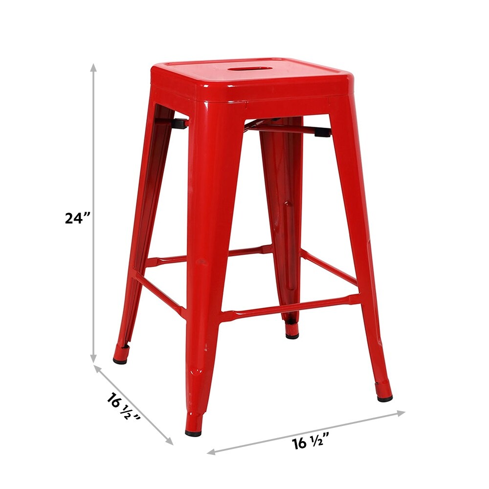 Maypex 24 inch Backless Metal Counter Stools (Set of 4)