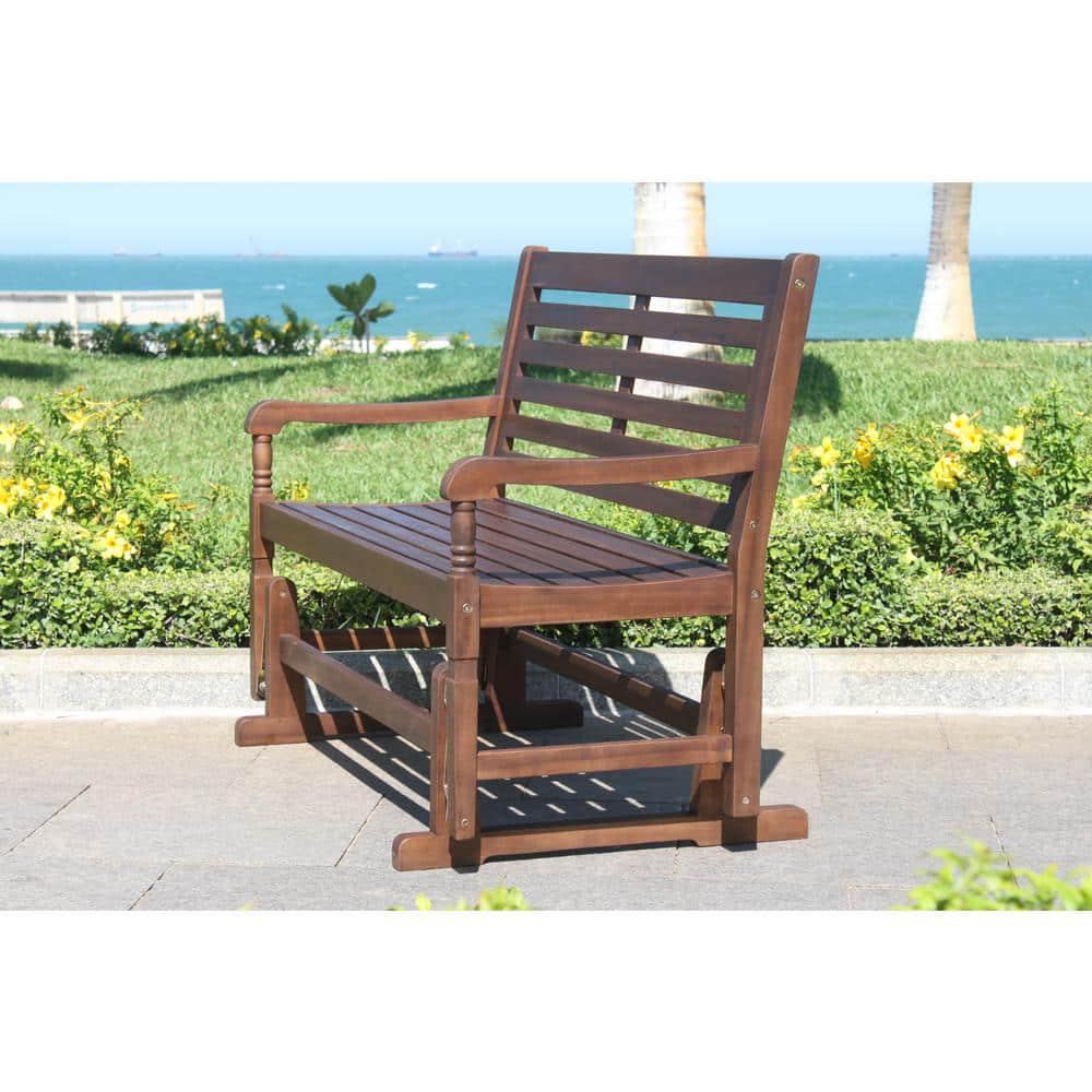 northbeam Nantucket Hardwood Outdoor Glider Bench