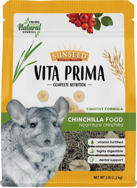 Sunseed Vita Prima Chinchilla Food， 3-lb bag