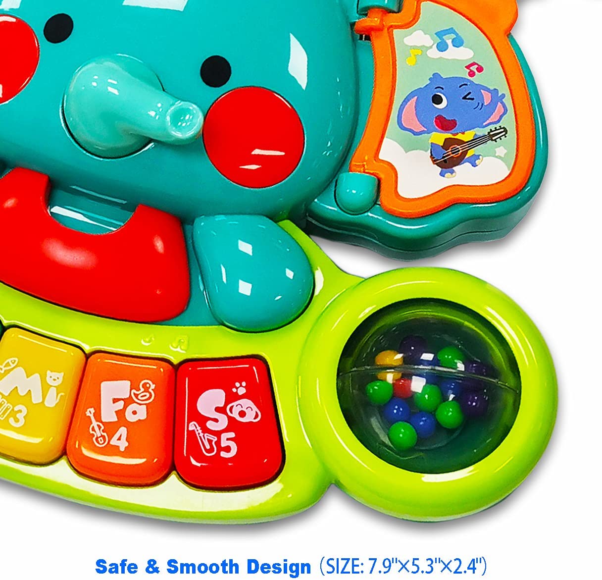 Baby Toys 6-12 Months， Elephant Keyboard Sensory Toys for Toddlers 1 2 Year Old Learning Toys for 1 Year Old Gift