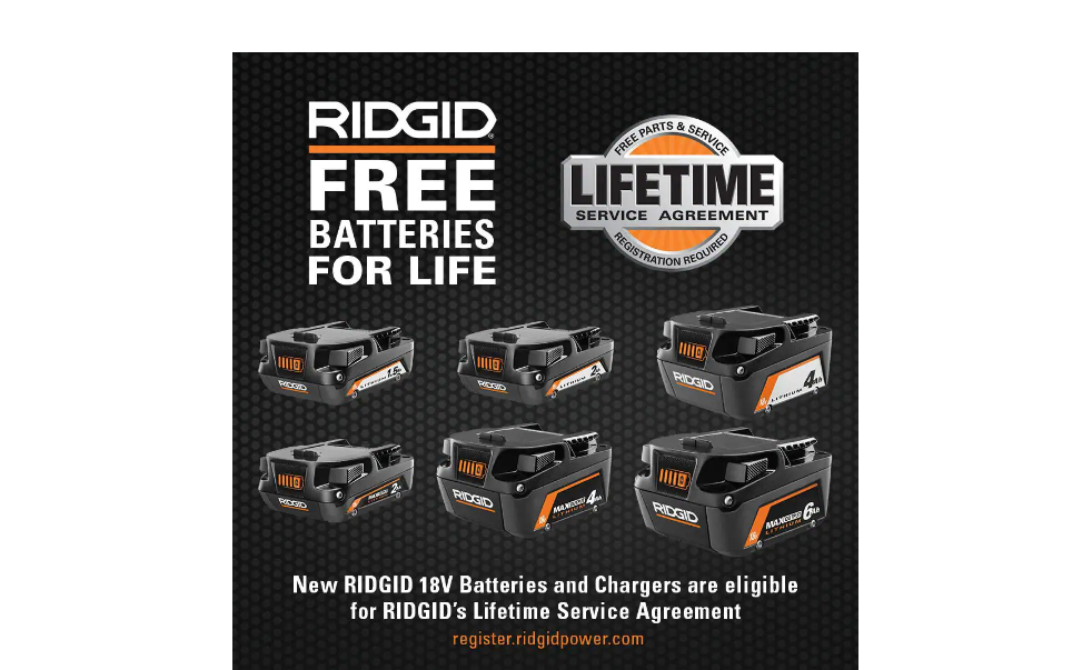 RIDGID AC87004P 18V Lithium-Ion 4.0 Ah Battery (2-Pack)